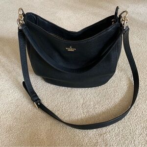 Kate Spade Black Pebbled Leather Hobo Bag
